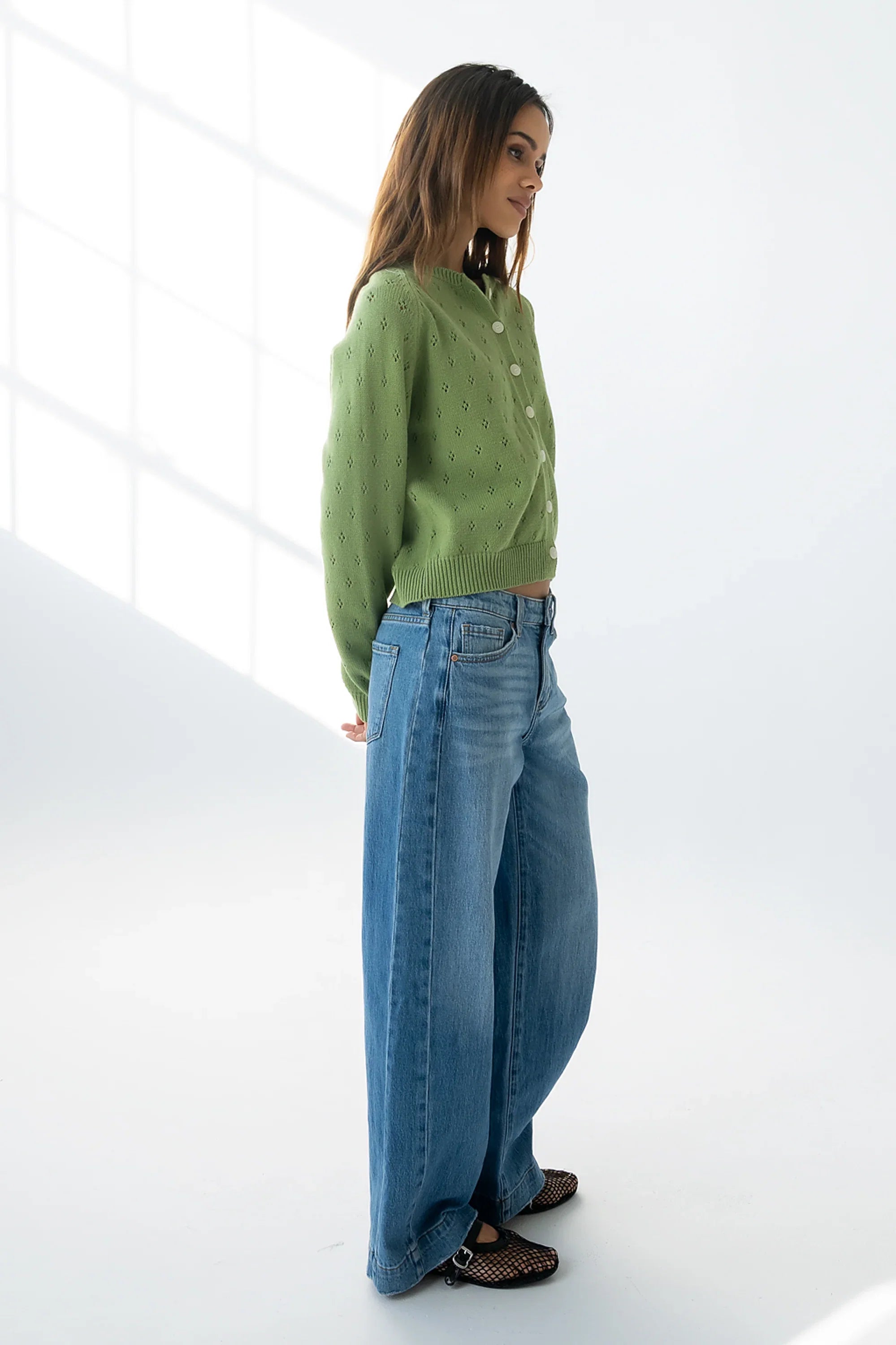 Kareena Knit Cardigan in Green