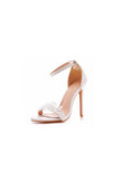 Open Toe lace Ankle Strap Wedding High Heel
