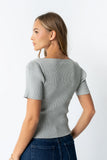Waylen Ribbed Sweater in Heather Grey