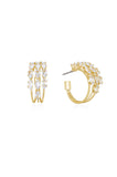Multi Crystal Huggie Hoop Earrings