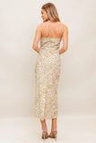BOHO H LINE STRAPLESS MIDI DRESS