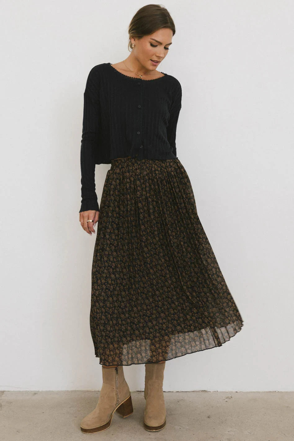 Pascal Pleated Floral Skirt FINAL SALE