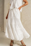Mira Maxi Skirt in White FINAL SALE