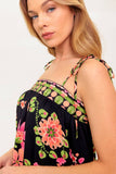 SUMMER GLOW FLORAL MAXI DRESS BLACK