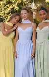 EFFIE GOWN A LINE CHIFFON DRESS WITH SCARF