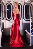 Baylor Gown Asymmetric Strapless Liquid Satin Dress