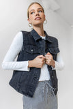 Jasmine Denim Vest in Black