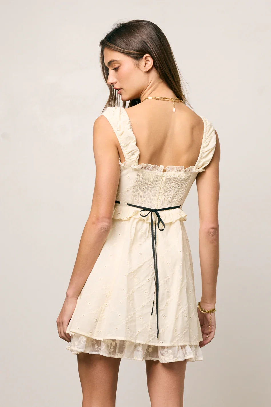 Teddie Embroidered Mini Dress FINAL SALE