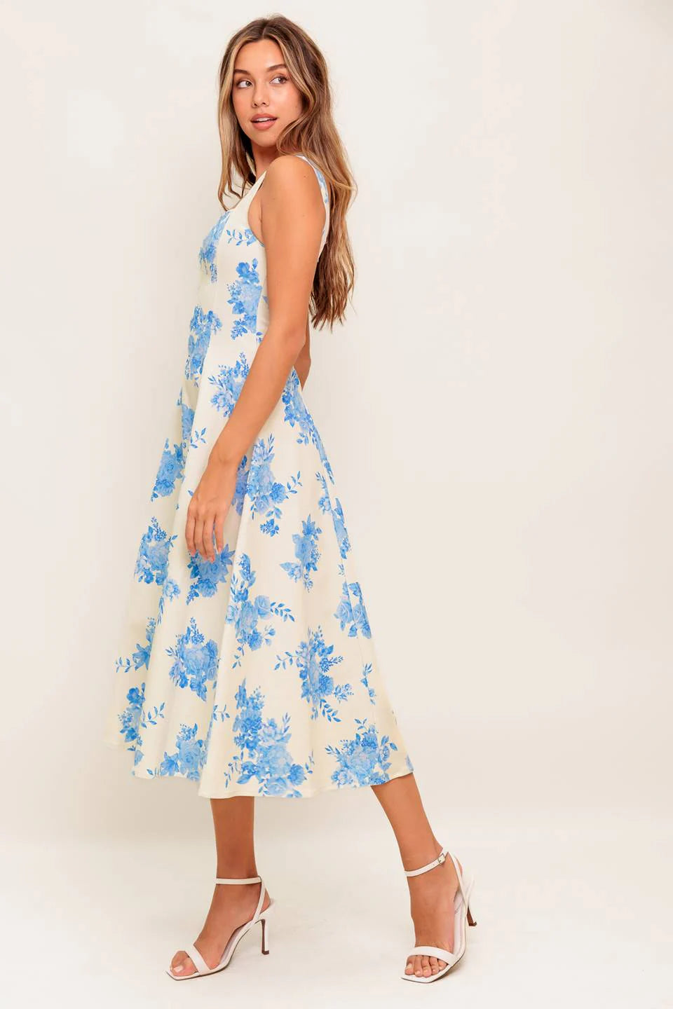 BLUEBELL BREEZE BLUE FLORAL MIDI DRESS