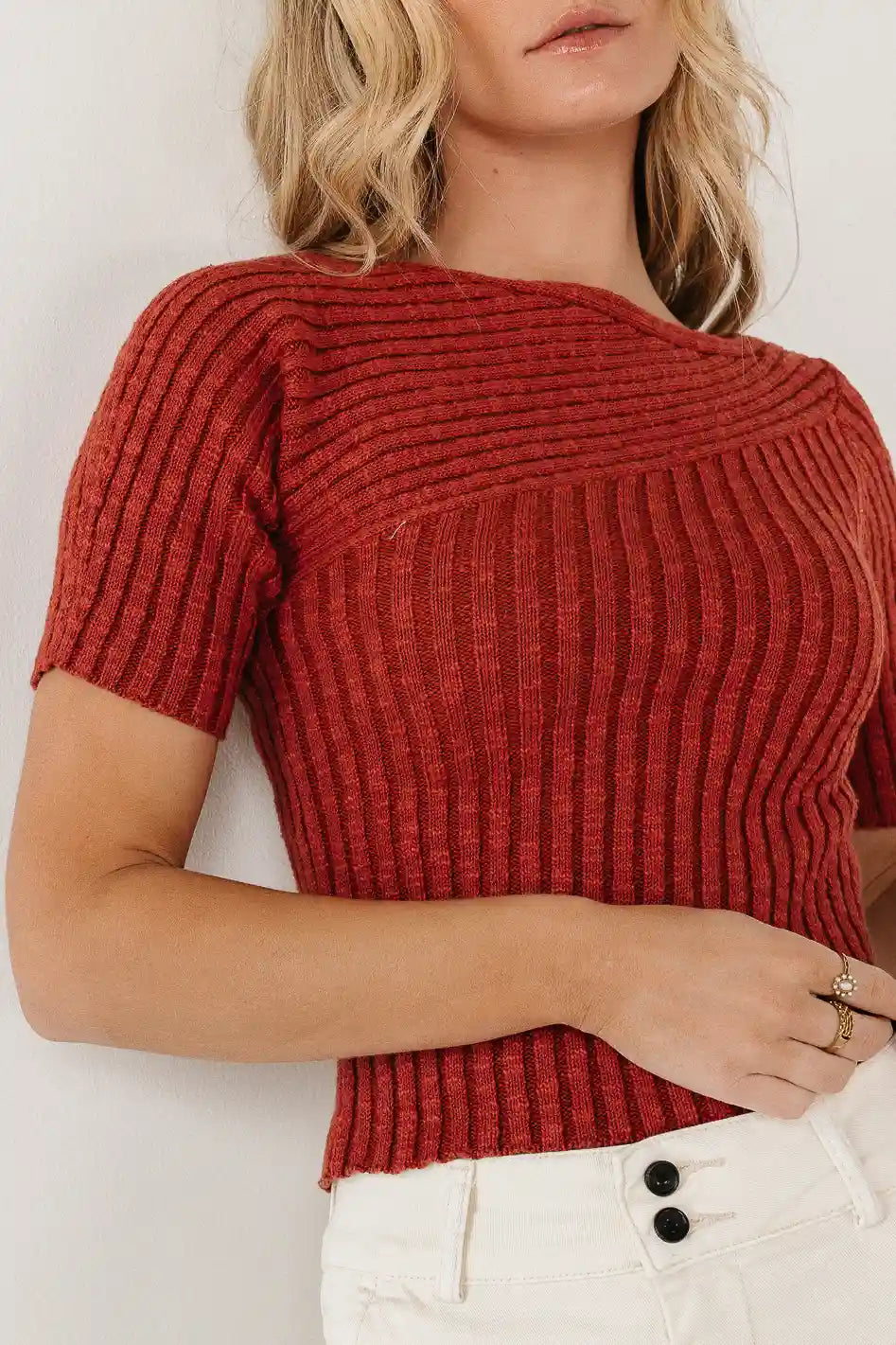 Toni Sweater Top in Brick FINAL SALE
