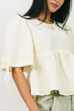 Alessia Peplum Top in Cream FINAL SALE