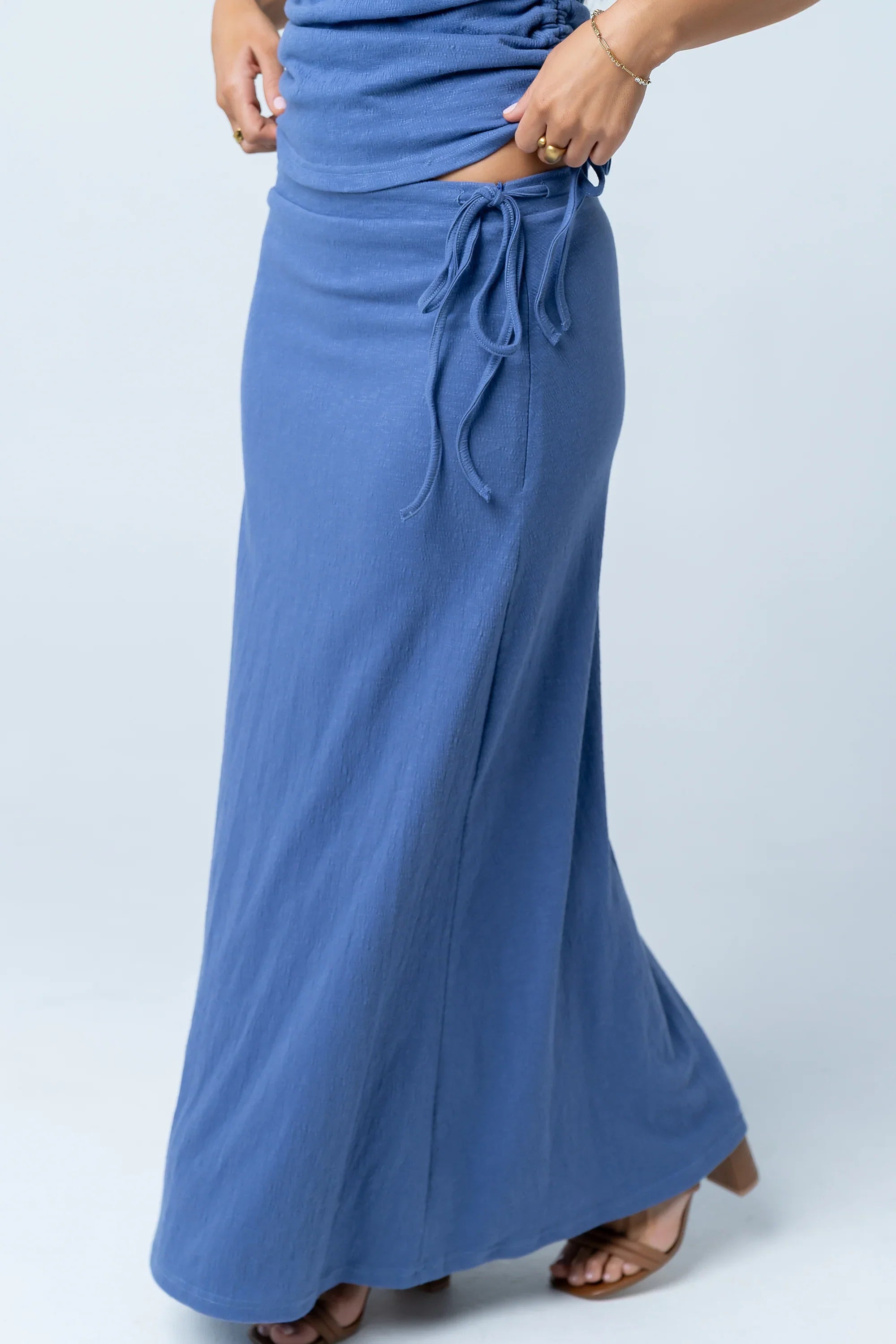 Freda Maxi Skirt in Blue