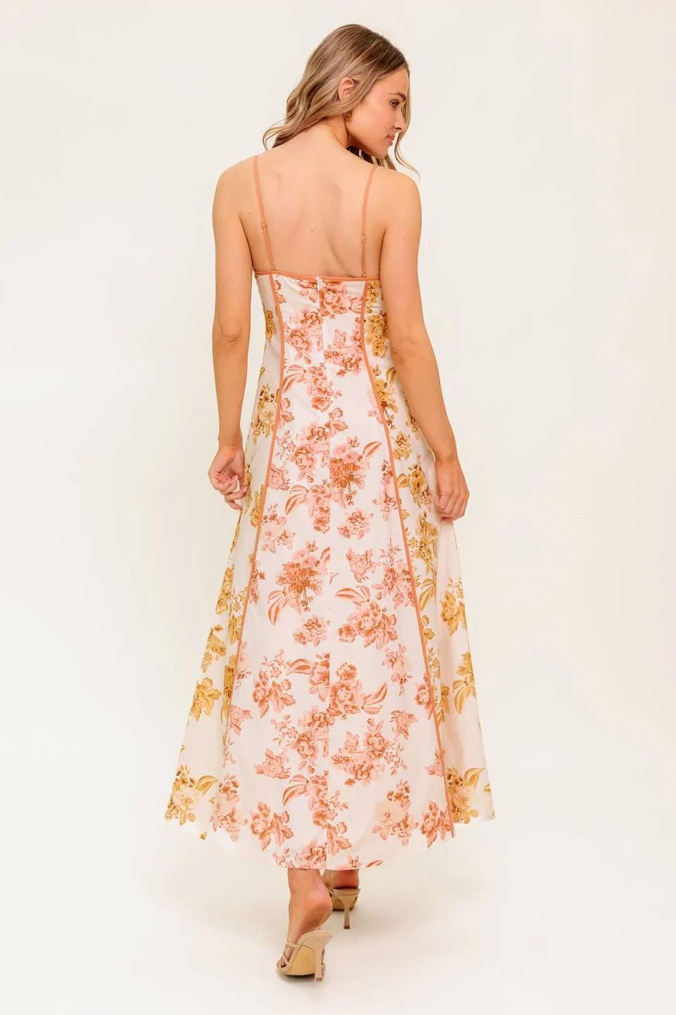 CARLYN MIDI DRESS MUSTARD FLORAL