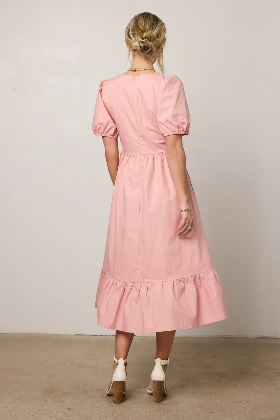 Jozette Floral Midi Dress in Pink FINAL SALE