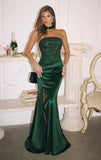 Stetson Sequin Satin Strapless Gown With Choker