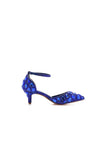 Pointed Toe Crystal Diamond Ankle Strap Kitten Heels