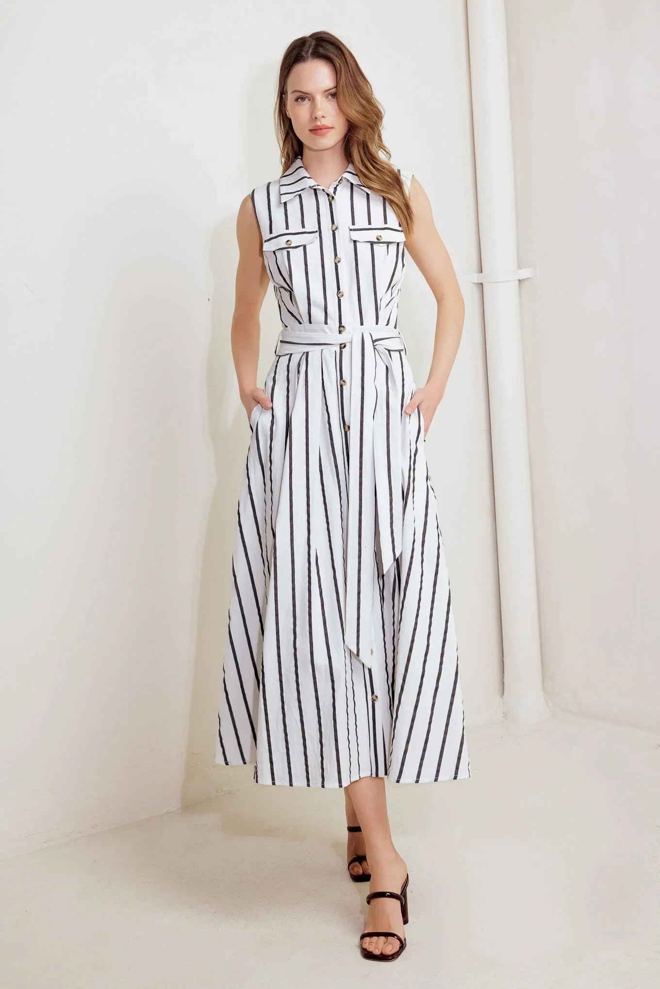 LEXINGTON STRIPE MIDI DRESS FINAL SALE