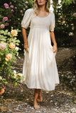 Nina Crocheted Midi Dress in Natural FINAL SALE