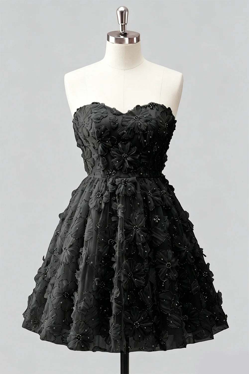 Sage Beaded Strapless A Line Short Homecoming Dress