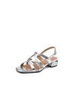 Golden Sparkly Low Chunky Heel Sandal