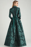 Floral A Line Dark Green Mother of Bride Dress with Pockets