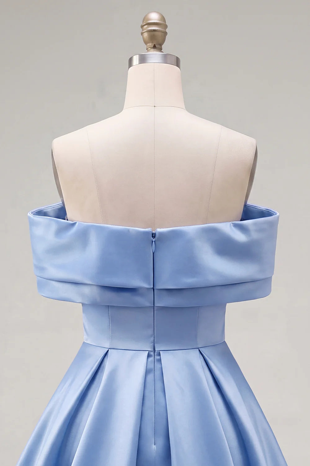 Off the Shoulder Blue A Line Short Homecoming Dress with Beading