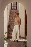 Jenna Striped Wide Leg Pants in White FINAL SALE