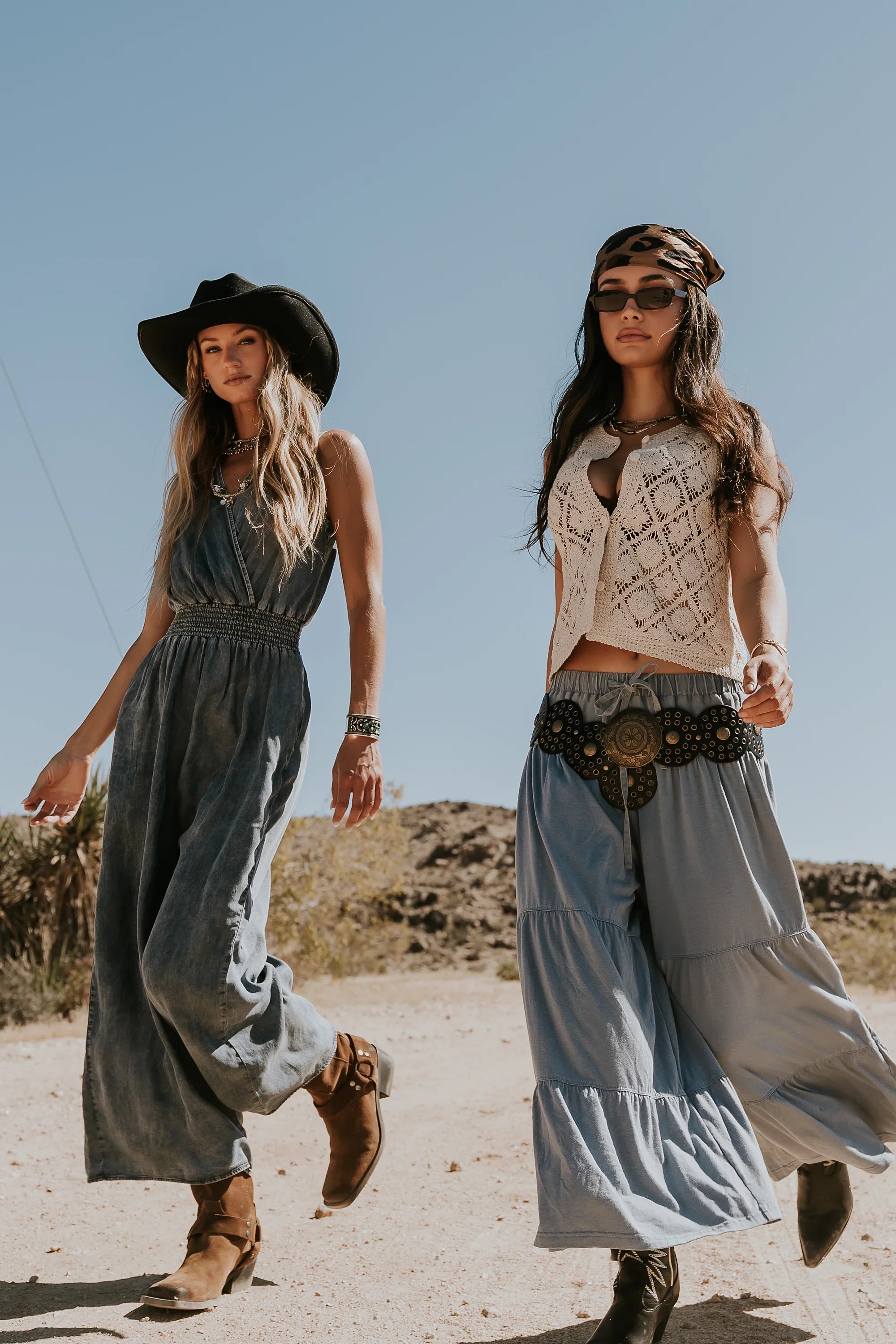 Asha Tiered Pants in Blue