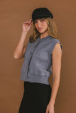Tori Sweater Vest in Grey FINAL SALE