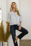 Madison Floral Blouse in Blue FINAL SALE