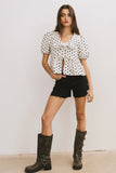 Nova Polka Dot Peplum Top FINAL SALE
