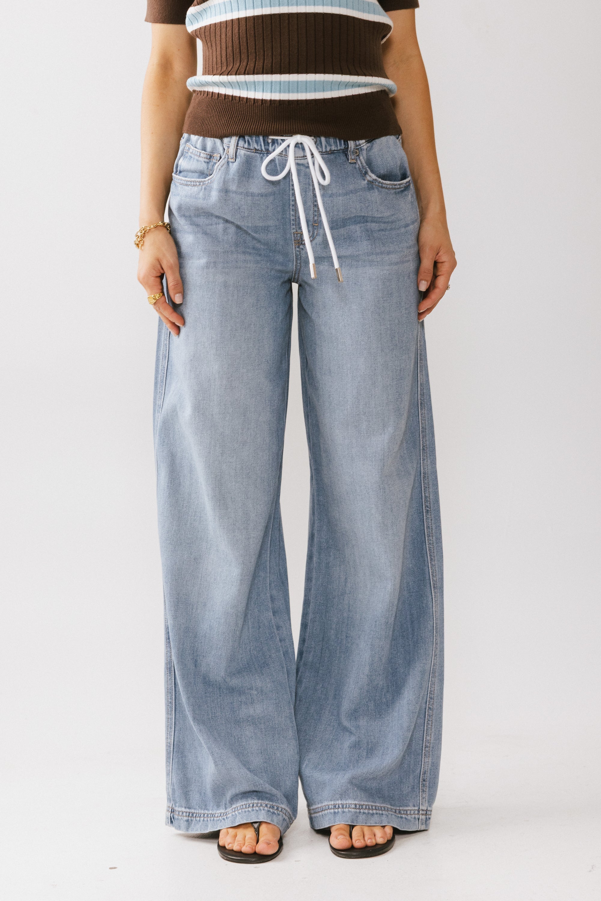 Eva Drawstring Wide Leg Jeans FINAL SALE