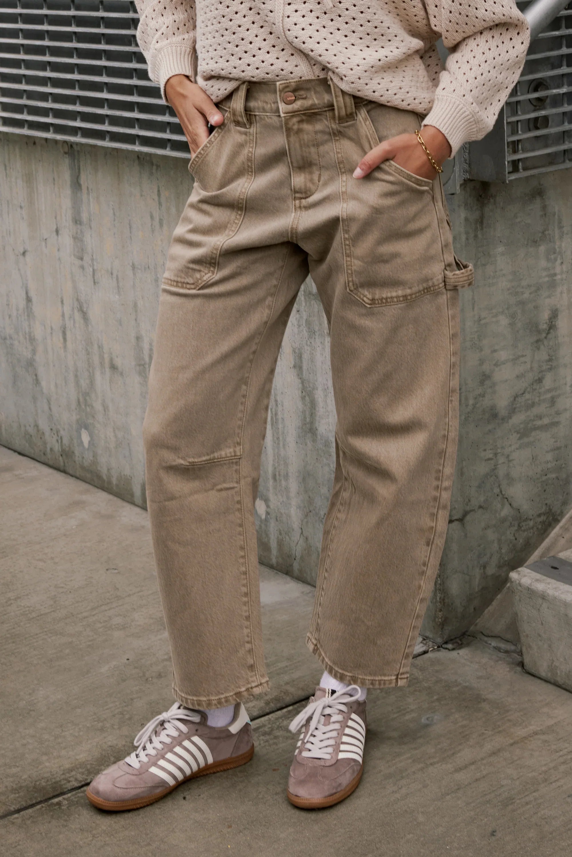 Scottie Barrel Jeans in Tan FINAL SALE