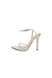 Open Toe Cross Strap Rhinestone Stiletto Sandals