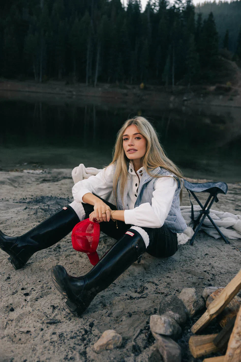 Audren Quilted Denim Vest FINAL SALE