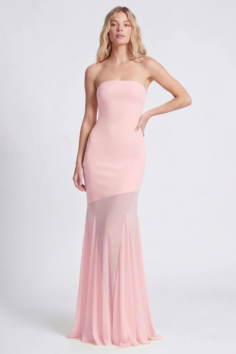 Strapless Daffodil Mermaid Long Formal Dress