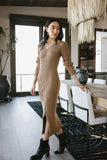 Larissa Ribbed Dress in Camel FINAL SALE