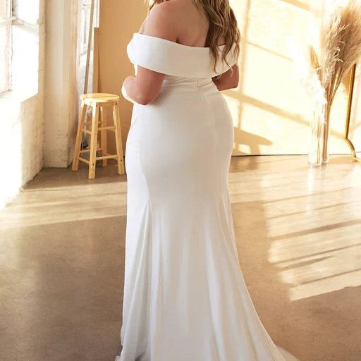Freya Gown OFF WHITE OFF THE SHOULDER STRETCH SPANDEX DRESS