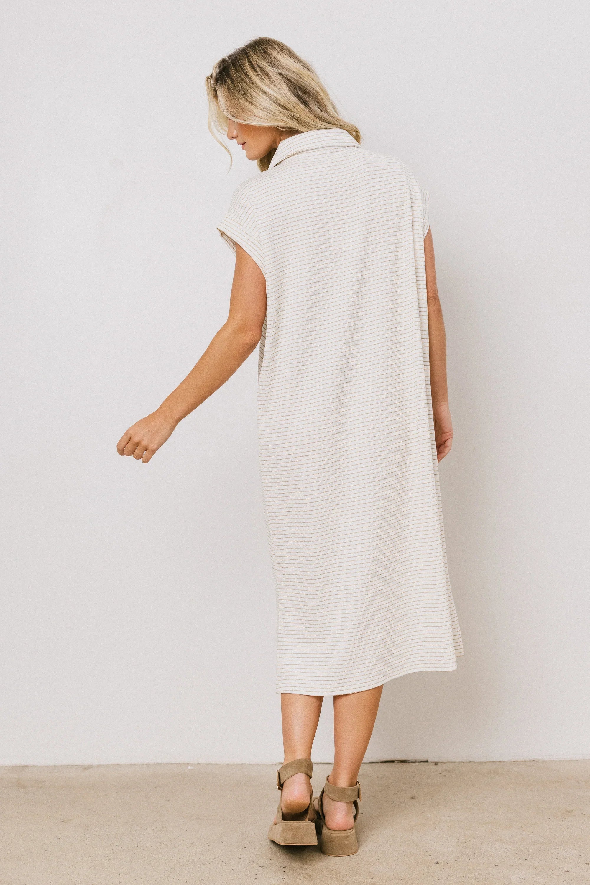 Elisa Striped Maxi Dress in Tan FINAL SALE
