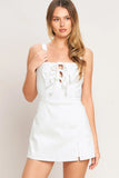 FIRST DATE WHITE DENIM SKORT ROMPER