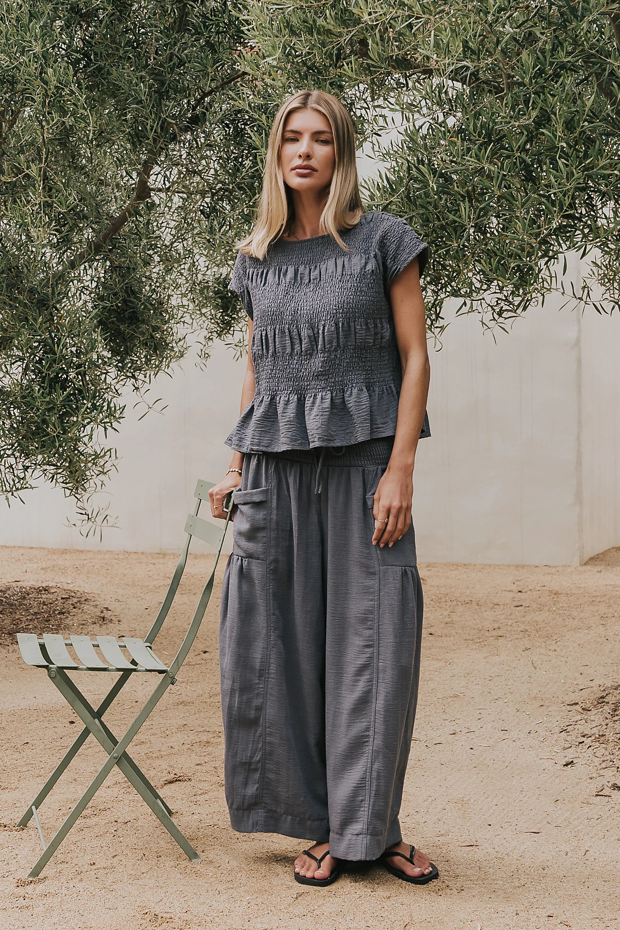 Ashton Wide Leg Pants in Blue