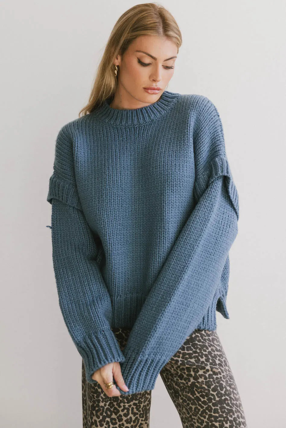 Josie Knit Sweater in Blue FINAL SALE