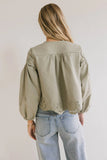 Violet Embroidered Blouse in Sage FINAL SALE