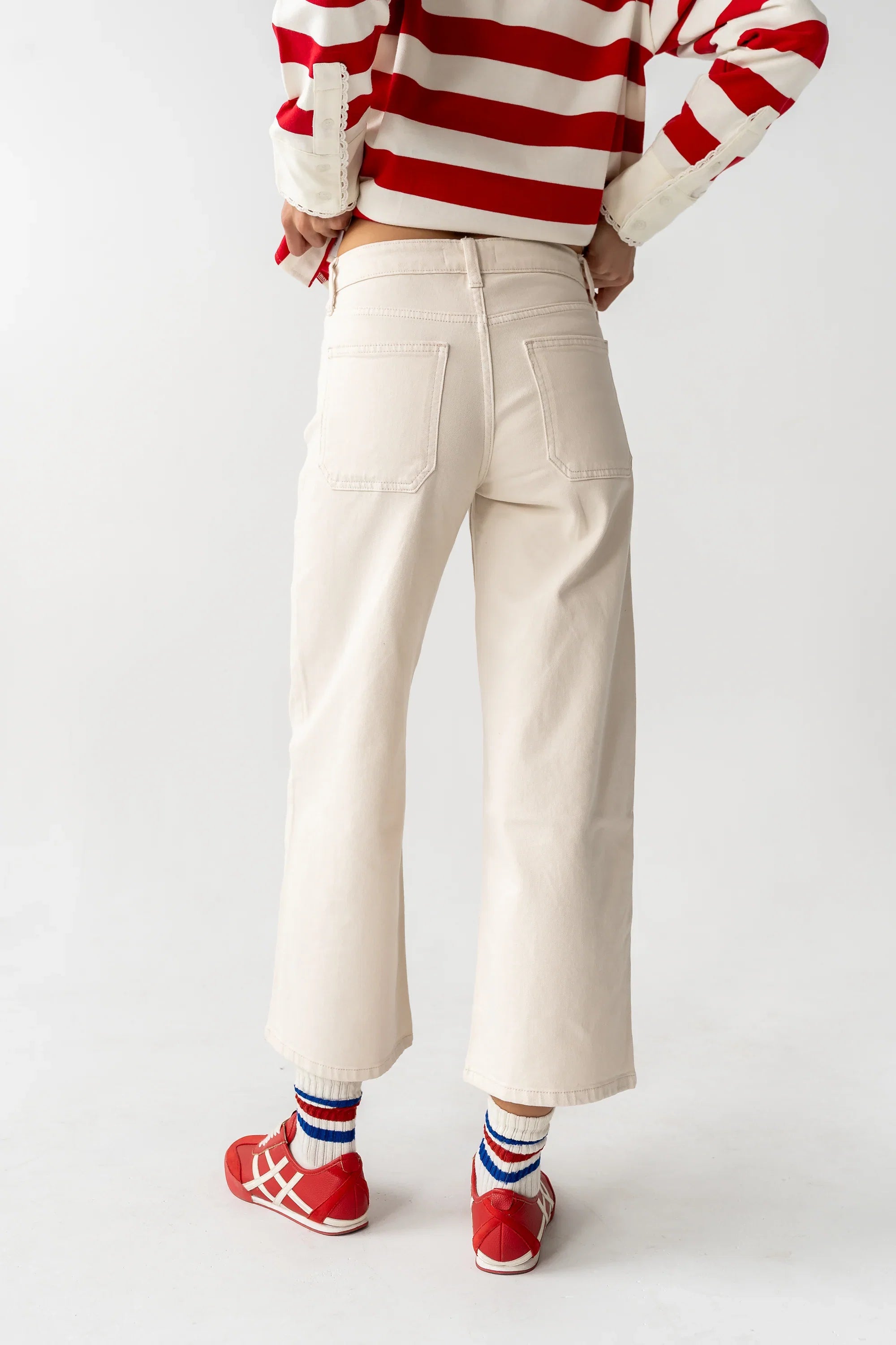 Mylah Wide Leg Jeans in Ivory