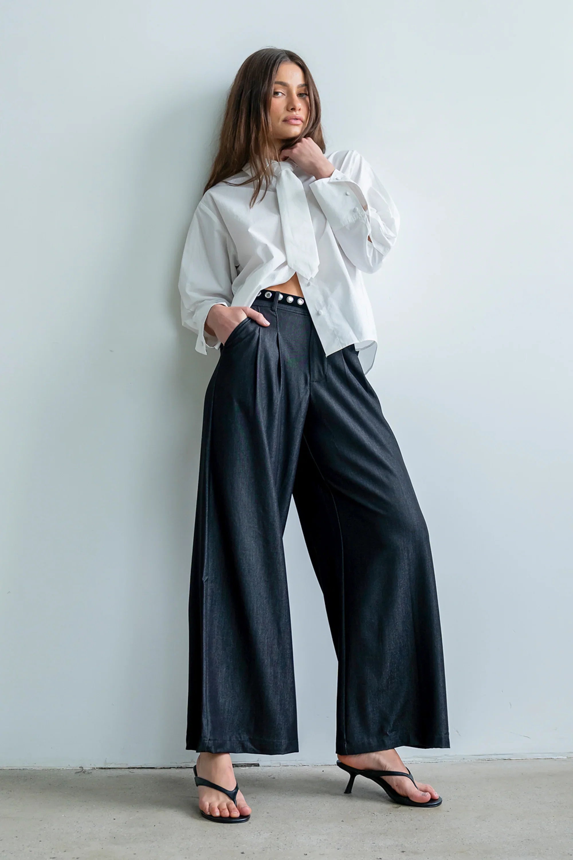 Joey Pleated Pants in Black