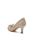 Chic Champagne Lace Formal Heels with Matching Bow