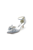 Ankle Strap Stiletto Heels with Bow