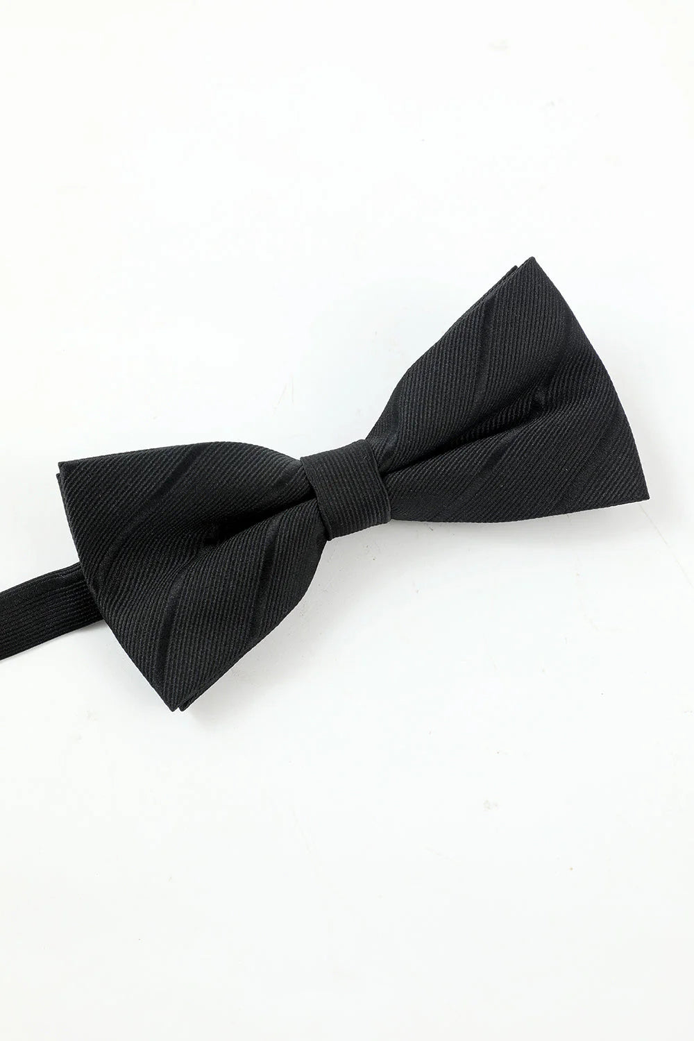 Mens Black Stripe Mens 5 Piece Accessory Set Tie and Bow Tie Pocket Square Flower Lapel Pin Tie Clip