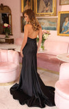 47018 Ava Presley Satin Halter Dress