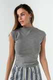 Maggie Knit Top in Grey
